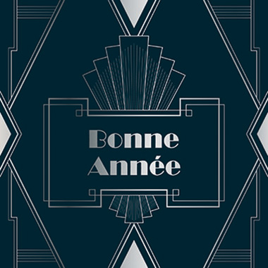 Carte de Bonne Année de style Art Déco.