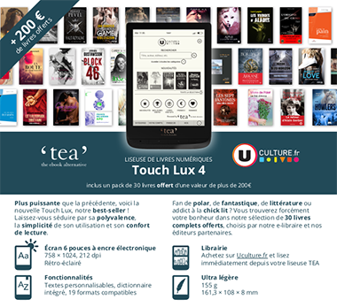 Encart publicitaire pour la liseuse Touch Lux 4.